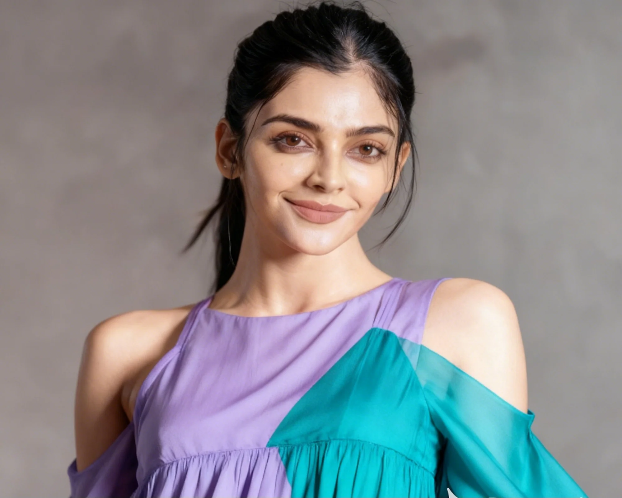 Saanvi in Lavender and Teal